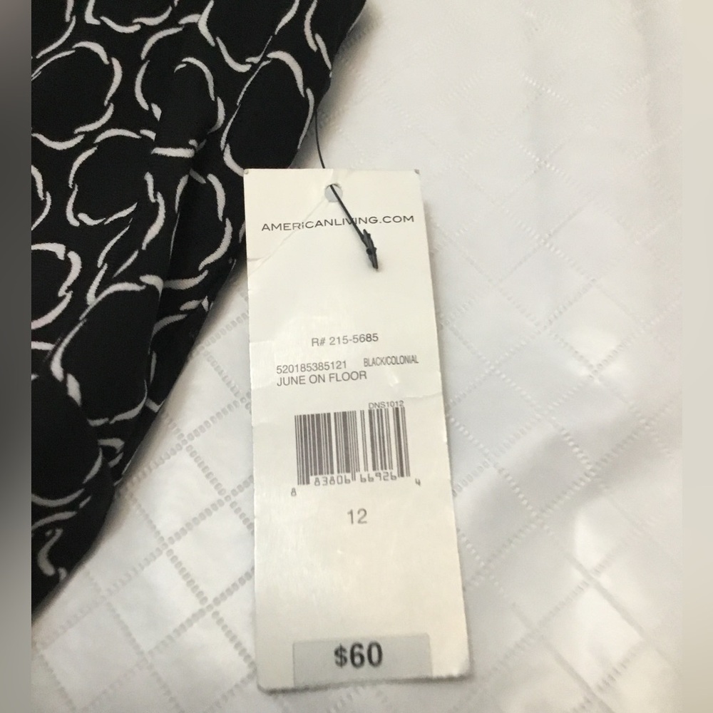 American Living Black and White Patterned Midi Dress - Picture 3 of 15